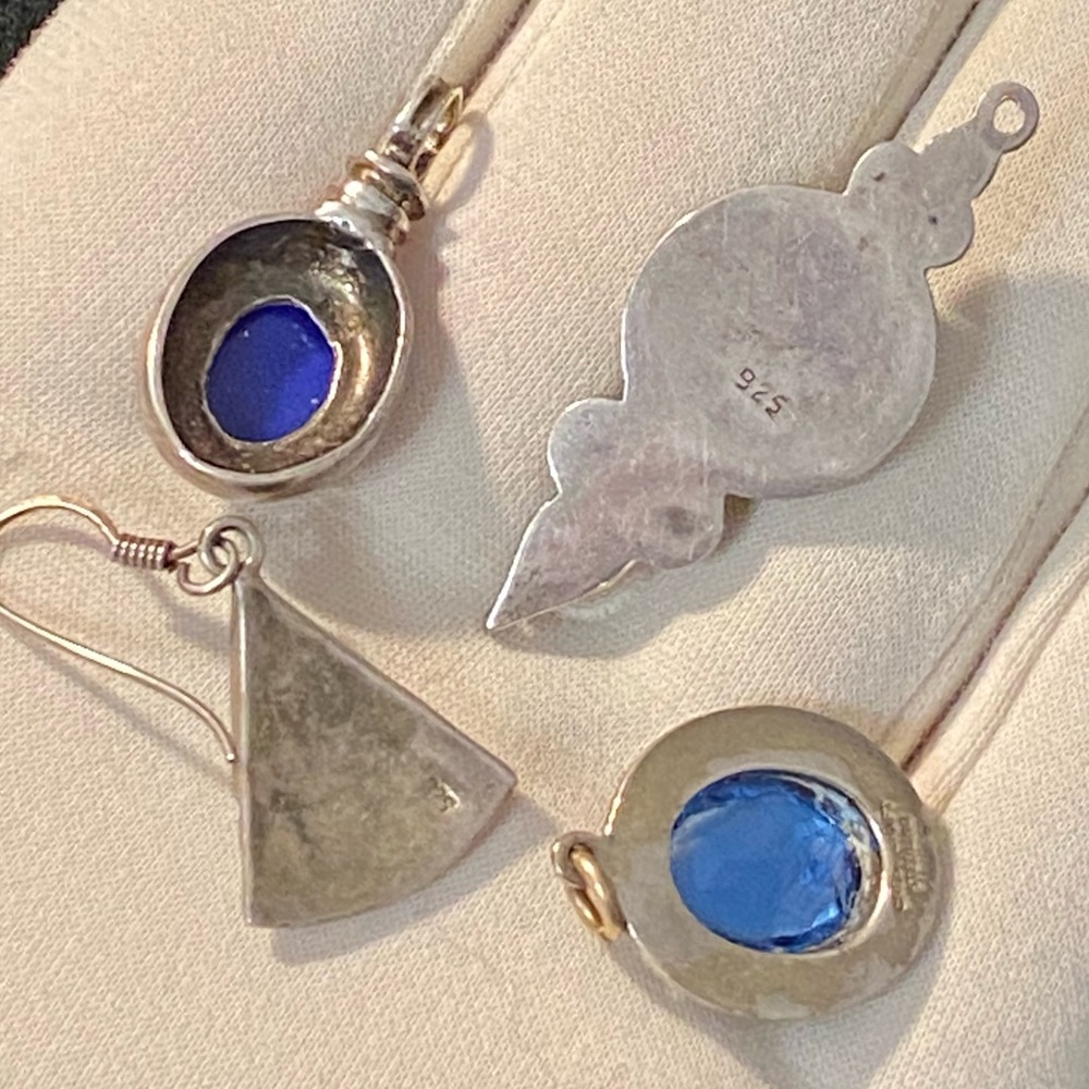 Bundle Sterling Silver Jewelry Rings Earrings Pendants - Picture 8 of 11